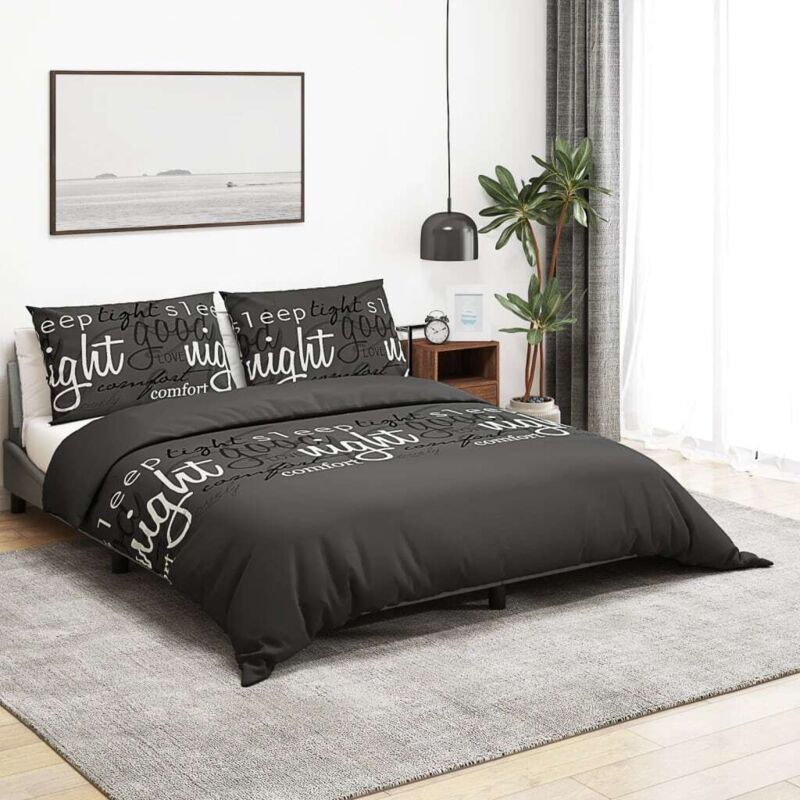 Bettwäsche-set Schwarz 200x200 Cm Baumwolle Vidaxl