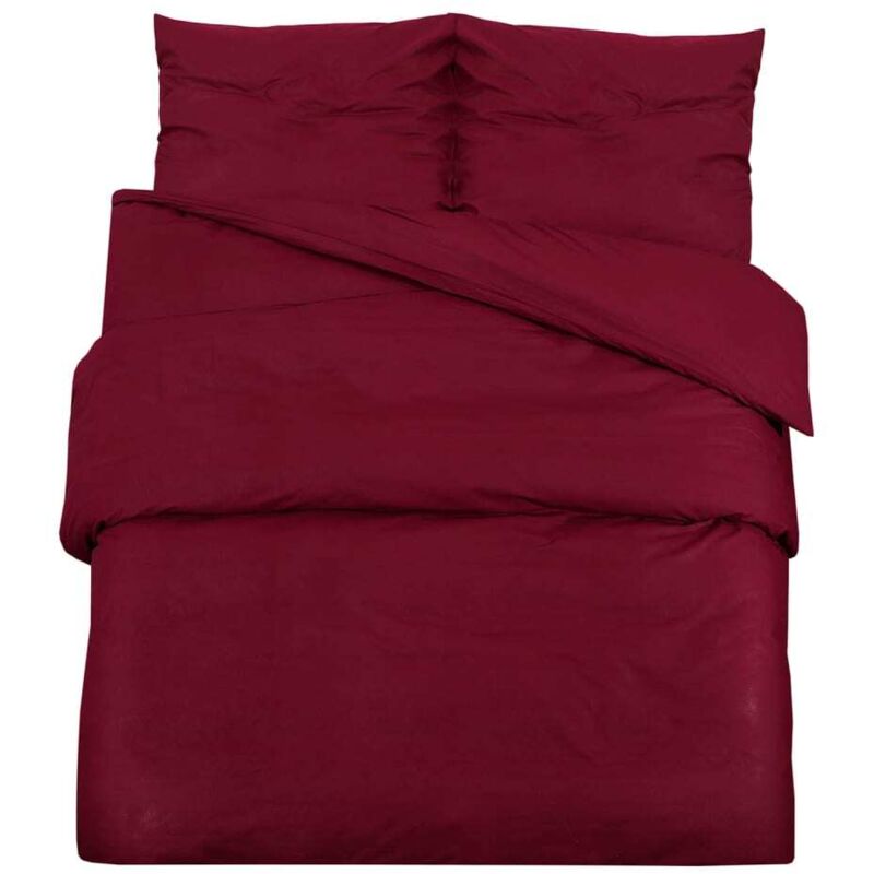 Bettwäsche-set Bordeauxrot 200x200 Cm Baumwolle Vidaxl