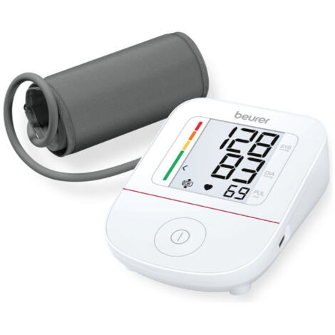 Beurer BM23 Misuratore di Pressione da Braccio oscillometrico display LCD XL 2x60 memorie aritmie bracciale 22-42 cm USB-C colore Bianco