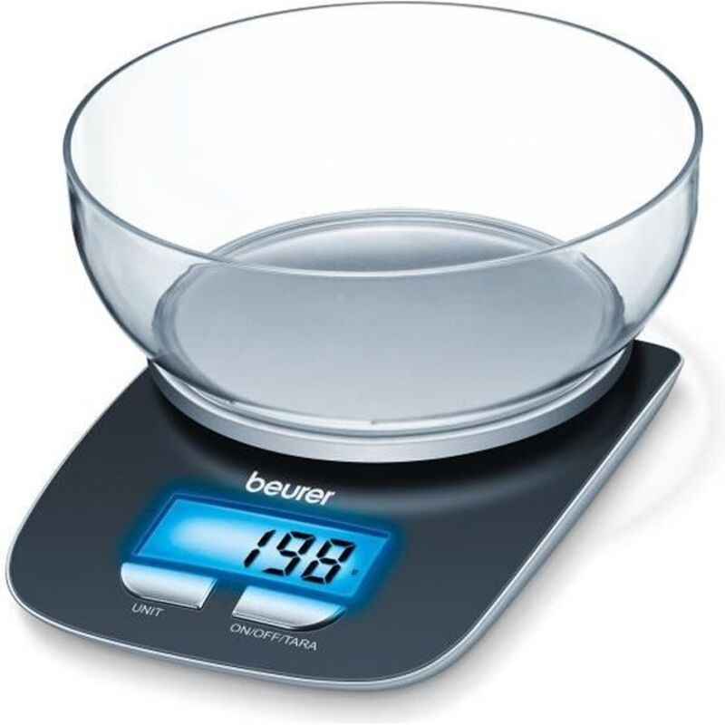 Beurer KS25 electronic kitchen scale 3 kg black - 1 g graduation - Tare function - 5 year warranty