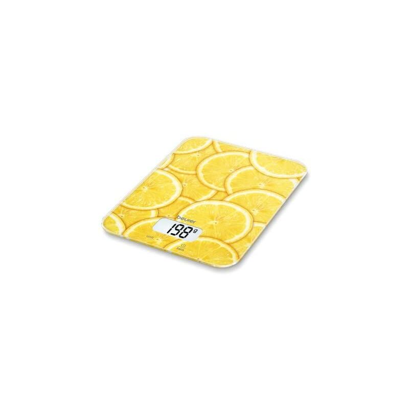 Beurer - ks 19 lemon Balance de cuisine, balance de cuisine digitale, avec fonction de tare, commande par touche, capacité de charge 5 kg