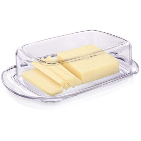 Beurrier en plastique transparent avec couvercle