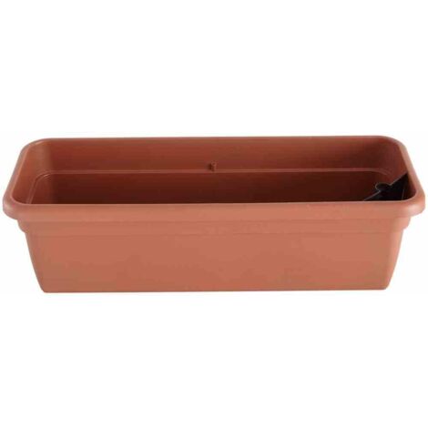 Bewässerungskasten 60 x 21,6 x 17,5 cm, terracotta mit Einsatz und Wasserstandsanzeiger