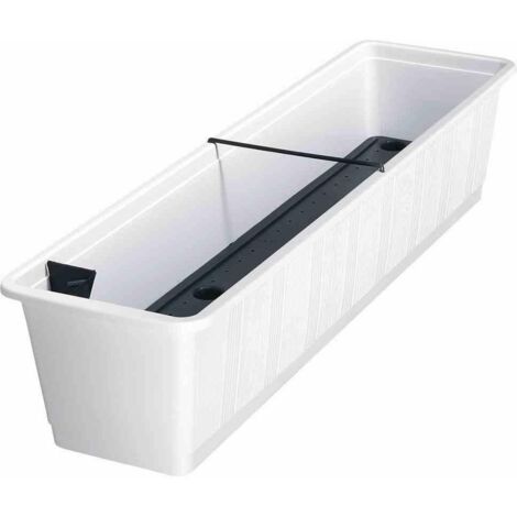 Bewässerungskasten Aqua Gr. 80 cm weiß mit Wasserstandsanzeige