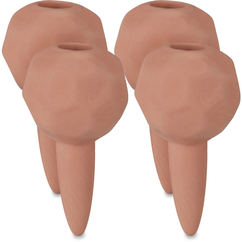 Relaxdays 8 X Bewässerungskugeln Ton, Durstkugeln Ø 6cm, Keramik, Dosierte Bewässerung Für Topfpflanzen, Terracotta