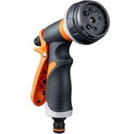 Bewässerungspistole, 8 Bewässerungsmodi, multifunktionaler Gartensprüher, komfortable Kunststoff-Sprühpistole, ideale Autowäsche, Rasen- und Gartenbewässerung, Grau/Orange