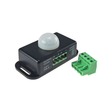 Bewegungsmelder 12-24V=, 6A IP20, bis 8m Reichweite, 60°, 1-10min