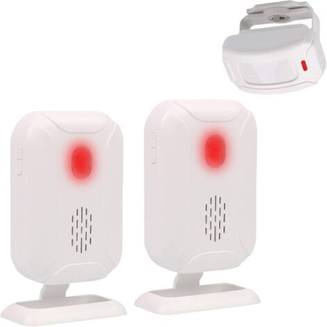 Bewegungsmelder-Alarm, drahtlose Türklingel für Haustür/Besucher, Haus und Geschäft/Briefkasten, Alarmsystem-Set mit 1 Sensor und 2 Empfängern - YBQ041