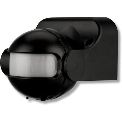 Bewegungsmelder aussen - IP44, Leuchtdauer & Helligkeitsempfindlichkeit einstellbar, LED geeignet, Reichweite 12m/180°, vertikal verstellbar, schwarz