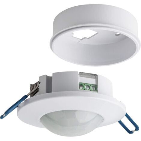 Bewegungsmelder für den Innenbereich, Einbau- und Deckenanbaumontage, programmierbar, Infrarotsensor, 6 m / 360°, angepasste LED, max. 1200W/500W