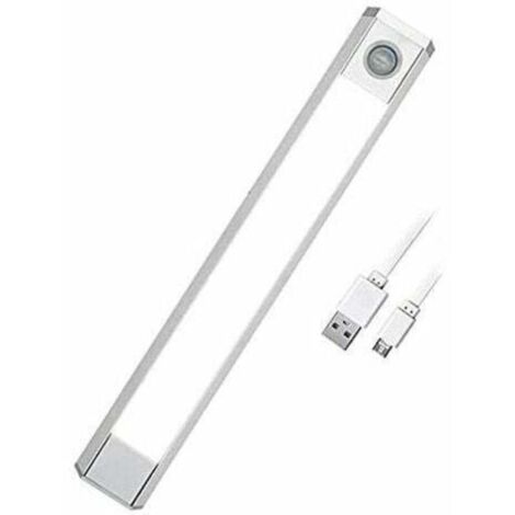 Bewegungsmelder-Innenleuchte mit 3 wechselnden Farben, Nachtlicht mit USB-Akku, 60 LEDs, für Schränke, Treppen, Küchen, Wände usw. [Energieklasse]