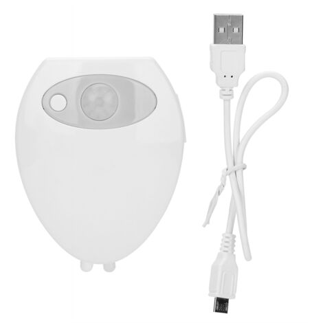 Bewegungsmelder-LED-Nachtlicht fürs Badezimmer, 16 Farben, USB-aufladbar, mit UV-Licht