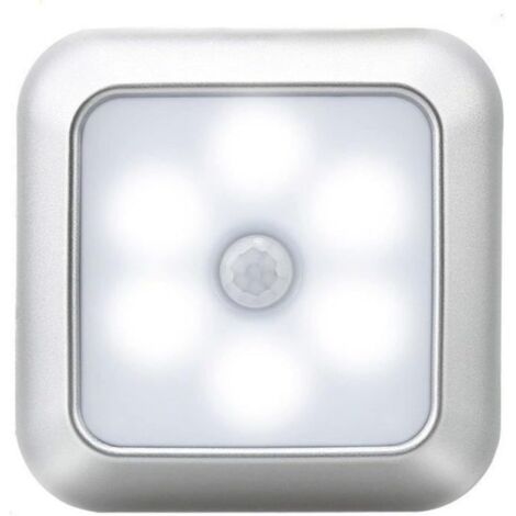Bewegungsmelder-Leuchte, Schrankleuchte, 6-LED-Nachtlicht, Nachtlicht für Treppenhaus, Küche, Kleiderschrank (Weißes Licht, 3 Stück)