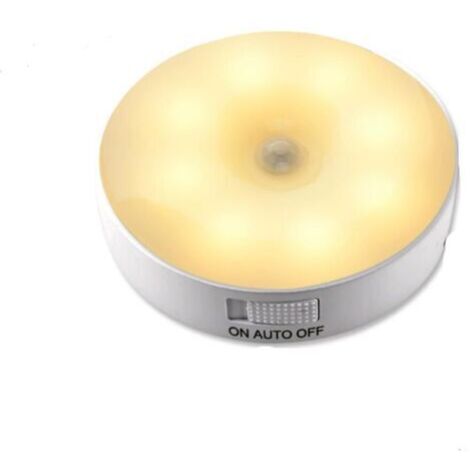Bewegungsmelder-Nachtlicht für den Innenbereich, wiederaufladbares LED-Nachtlicht mit 1 Beleuchtungsmodus, kabelloses LED-Licht für Treppenhaus, Flur, Schlafzimmer, Kleiderschrank, Küche (1 Stück) [En