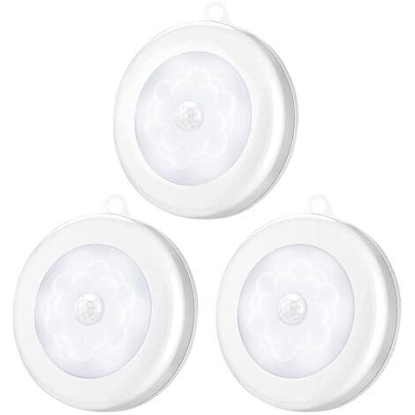Bewegungsmelder-Nachtlichter, 3er-Pack kabellose, batteriebetriebene LED-Nachtlichter für Schlafzimmer, Wohnzimmer, Garage, Badezimmer