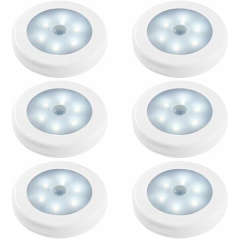 Bewegungsmelder-Nachtlichter, 6er-Pack, LED-Lichtsensorleuchten mit Bewegungserkennung für Dunkelheit in Schlafzimmer, Badezimmer, Küche, Flur, Kleiderschrank, Treppenhaus [Energieklasse]
