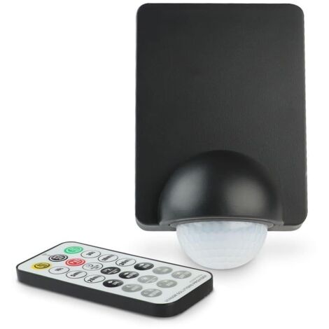 Bewegungssensor PIR 240° IP65 inkl. Fernbedienung Reichweite bis 12m - Farbe: schwarz