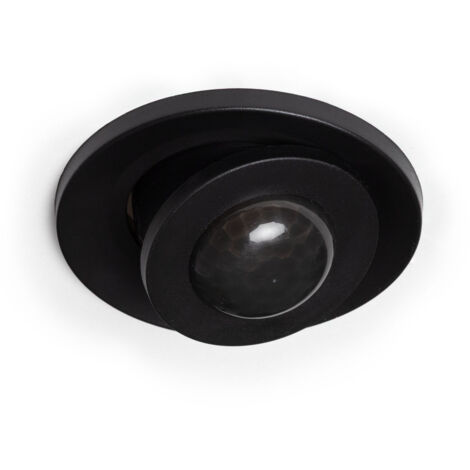 Bewegungssensor PIR 360º versenkbar mit Zeitschaltuhr Schwarz