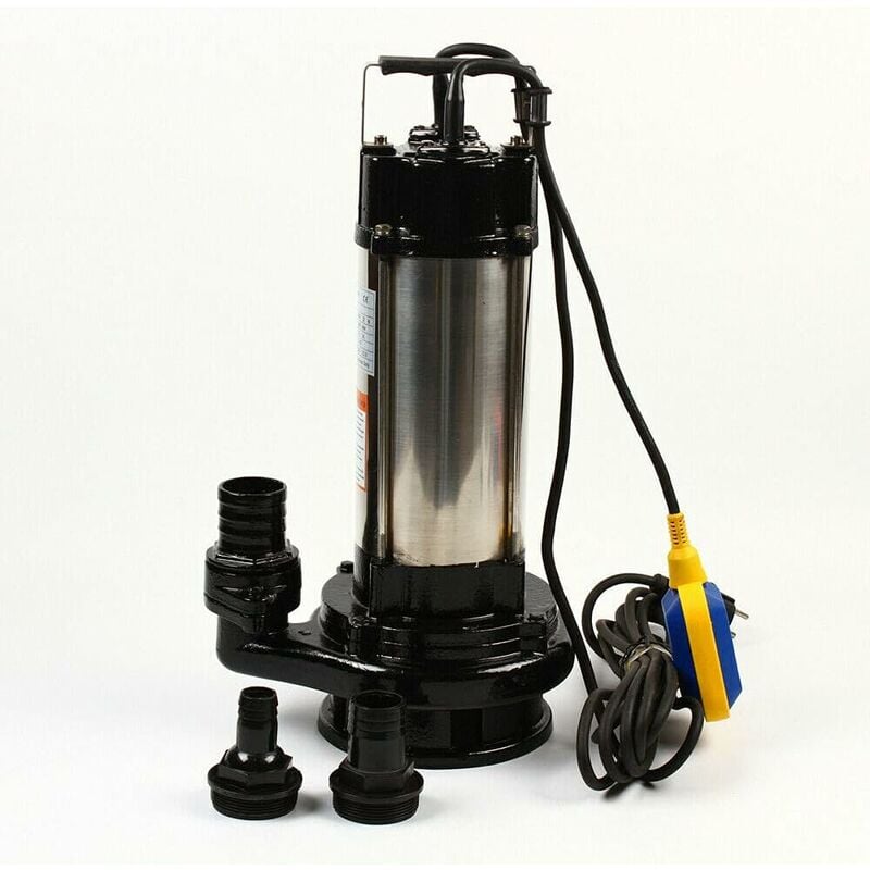 Pompe pour eaux usées 1500 W Pompe submersible en acier inoxydable Pompe à eau protégée Pompe à eau de 6 m Câble d'alimentation avec flotteur