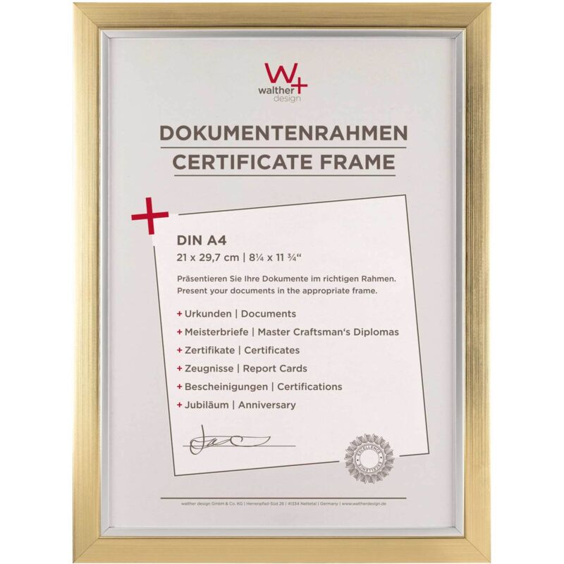 Walther Design Beyond Designrahmen 21x29, 7 Cm Champagner-gold