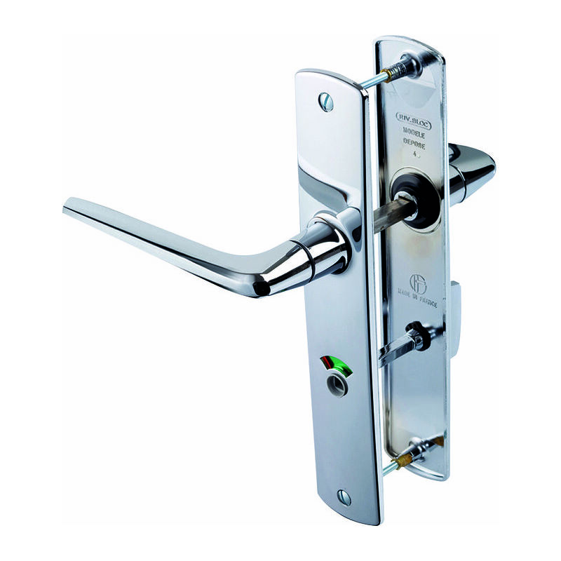 Vachette - Poignée de porte intérieure - Riv-Bloc Gris - Condamnation à voyant - 195 mm