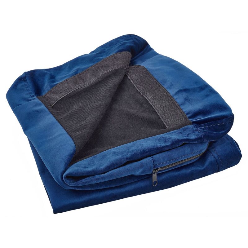 Beliani Bezug Für Sessel Bernes Samtstoff Marineblau