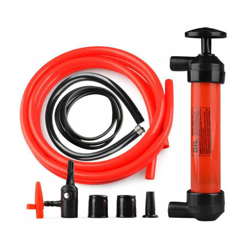 BF - Pompe à Siphon pour Transvasement ou Gonflage d'Huile, Essence, Diesel, Matelas, Vélo - Rouge
