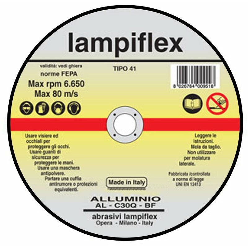 Image of Lampiflex - BF/ALL36N115 - minidisco da taglio centro piano diametro 115MM foro 22MM spessore 1,6MM per alluminio ed ottone