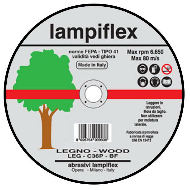 Image of Lampiflex - BF/LEG36N115 - minidisco da taglio centro piano diametro 115MM foro 22MM spessore 1,6MM per legno