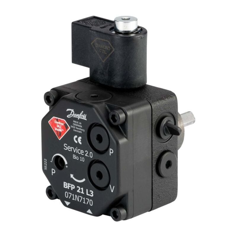 Bfp 21 pompe brûleur fioul 071N7171 R3, 2400-3600 n, droite, 24 l/h, 2000 -étage, avec électrovanne - Danfoss