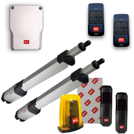 BFT – Kit de motorisation de portail 2 battants 24V – Charge max 200 kg – Longueur vantail 4 m – Moteur irréversible avec fins de course magnétiques