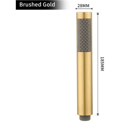 (BG Shower) Pommeau de douche à main en laiton brossé doré, douchette de bain noire mate, pommeau de douche effet pluie blanc, finition chromée économique
