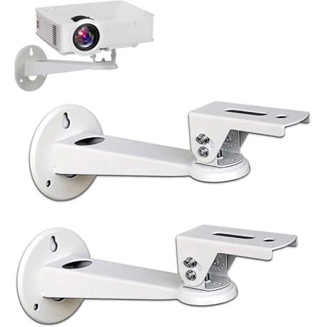 BG17 2er-Pack Wandhalterungen für Mini-Projektor, Wandhalterung, Kamera, 360° drehbar, verstellbar ab 19,8 cm, Weiß
