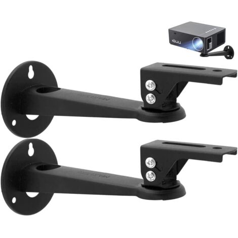 Bg17 Lot De 2 Supports Muraux Pour Mini Projecteur, Montage Mural, Appareil Photo, Rotatif À 360 °, Réglable De 7,8 Pouces, Noir