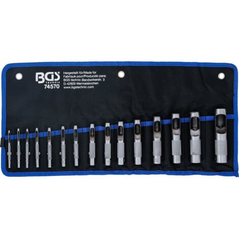 BGS 74570 Locheisen-Satz, 2 - 22 mm, 15-tlg.