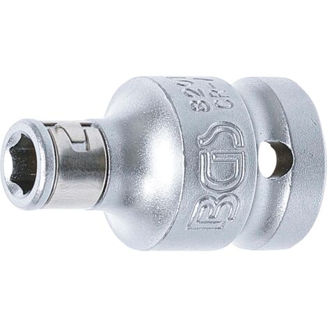 BGS - Bit-Adapter mit Haltekugel  Innenvierkant 12,5 mm (1/2")  Innensechskant 6,3 mm (1/4") - 8201