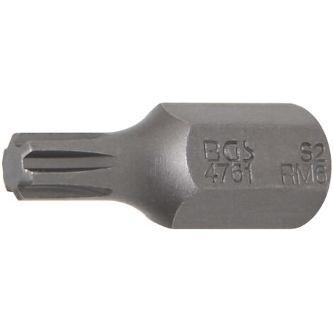 BGS Bit Antrieb Außensechskant 10 mm (3/8&quot) Keil-Profil (für RIBE) M6 - 4761