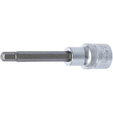 BGS Bit-Einsatz Länge 100 mm Antrieb Innenvierkant 12,5 mm (1/2&quot) Innensechskant 7 mm - 4262