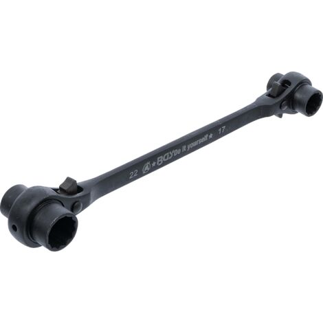 BGS DIY 6843 CLÉ À CLIQUET POUR ÉCHAFAUDAGE, 4 EN 1, SW 14-17 - 19-22 MM BGS DO IT YOURSELF