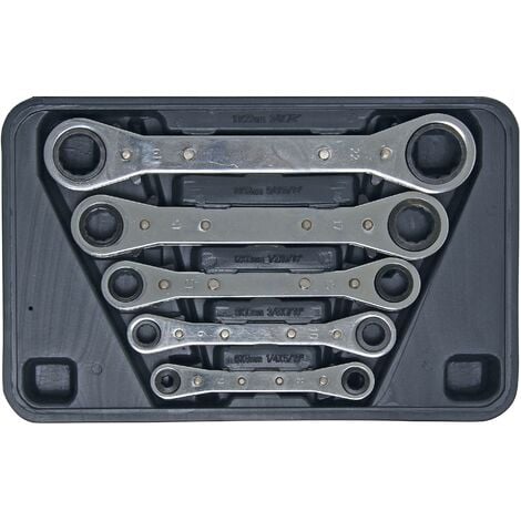 Set chiavi a cricchetto KS TOOLS TOOLS DUO Gearplus - 10 pezzi - Cricchetto  ad occhiello e forcella