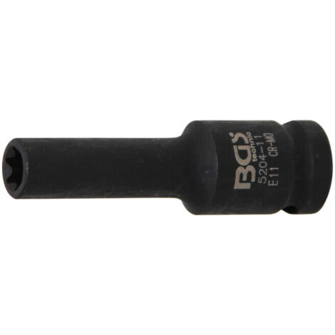 BGS Douille à choc, profil E, longue 12,5 mm (1/2") E11 mm