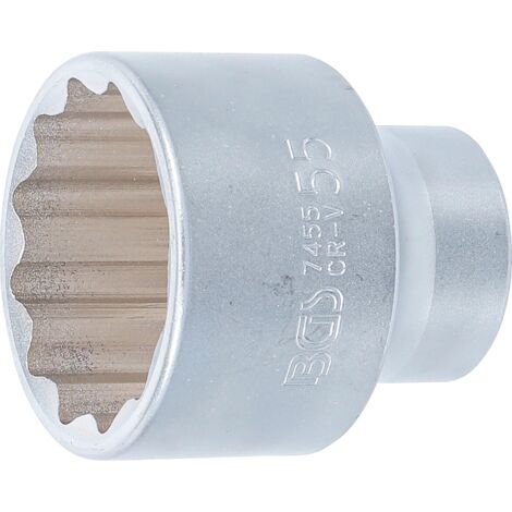 BGS Douille à douze pans entraînement carré intérieur 20 mm (3/4") SW 55 mm - 7455