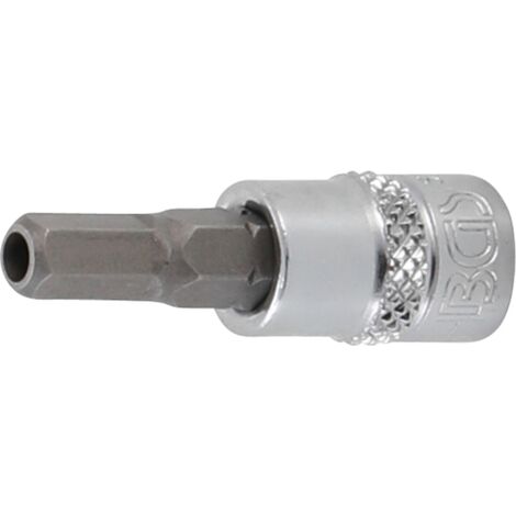 BGS Douille à embouts Empreinte carré femelle 6,3 mm (1/4") six pans femelle avec alésage 5 mm