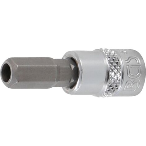 BGS Douille à embouts Empreinte carré femelle 6,3 mm (1/4") six pans femelle avec alésage 7 mm