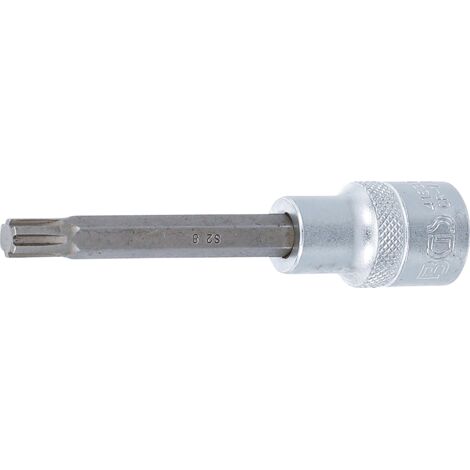BGS Douilles à embouts longueur 100 mm 12,5 mm (1/2") profil cannelé (pour RIBE) M8