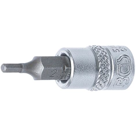 BGS Embout de tournevis à entraînement carré intérieur 6,3 mm (1/4") hexagone intérieur 2,5 mm - 5154