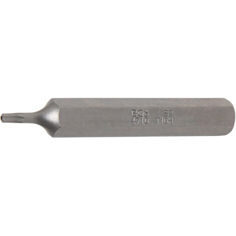 BGS Embout Longueur 75 mm Entraînement Hexagone extérieur 10 mm (3/8") Profil en T (pour Torx) avec alésage T10 - 4710