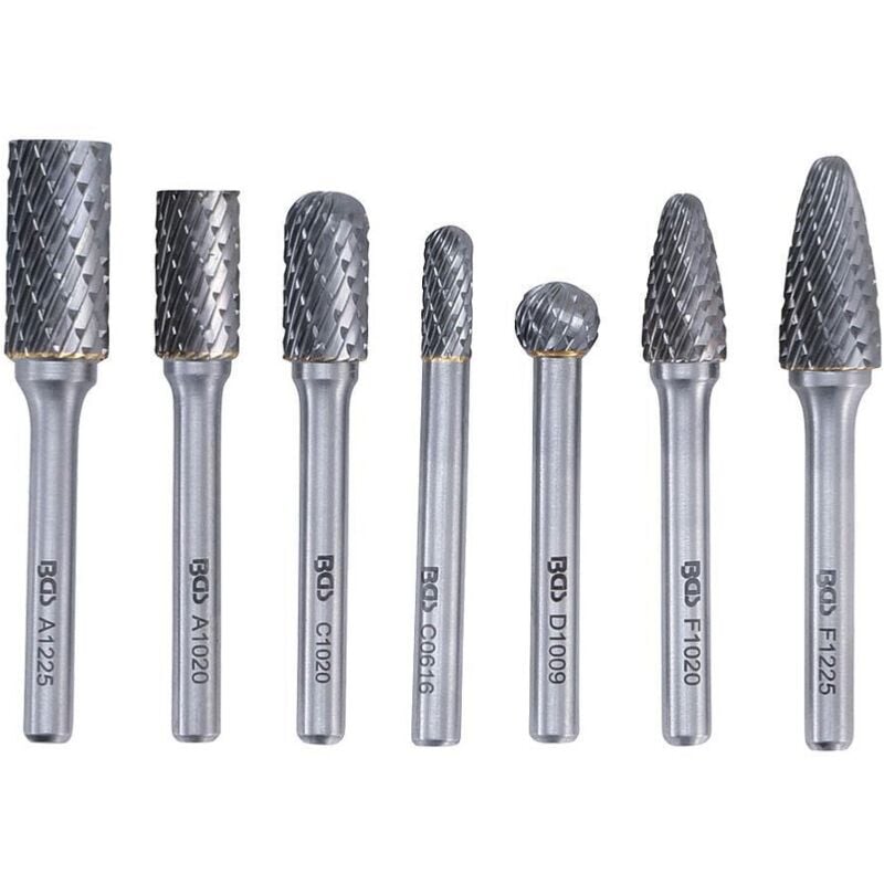 Bgs fraises carbure de tungstene assortiment de 7 fraises