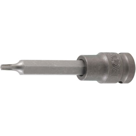 BGS Inserción de broca de potencia longitud 100 mm accionamiento cuadrado interior 12,5 mm (1/2") perfil T (para Torx) T25 - 5470