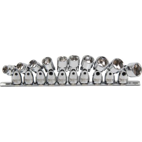 BGS Kardangelenk-Einsatz-Satz Sechskant Antrieb Innenvierkant 10 mm (3/8") SW 10 - 19 mm 10-tlg.